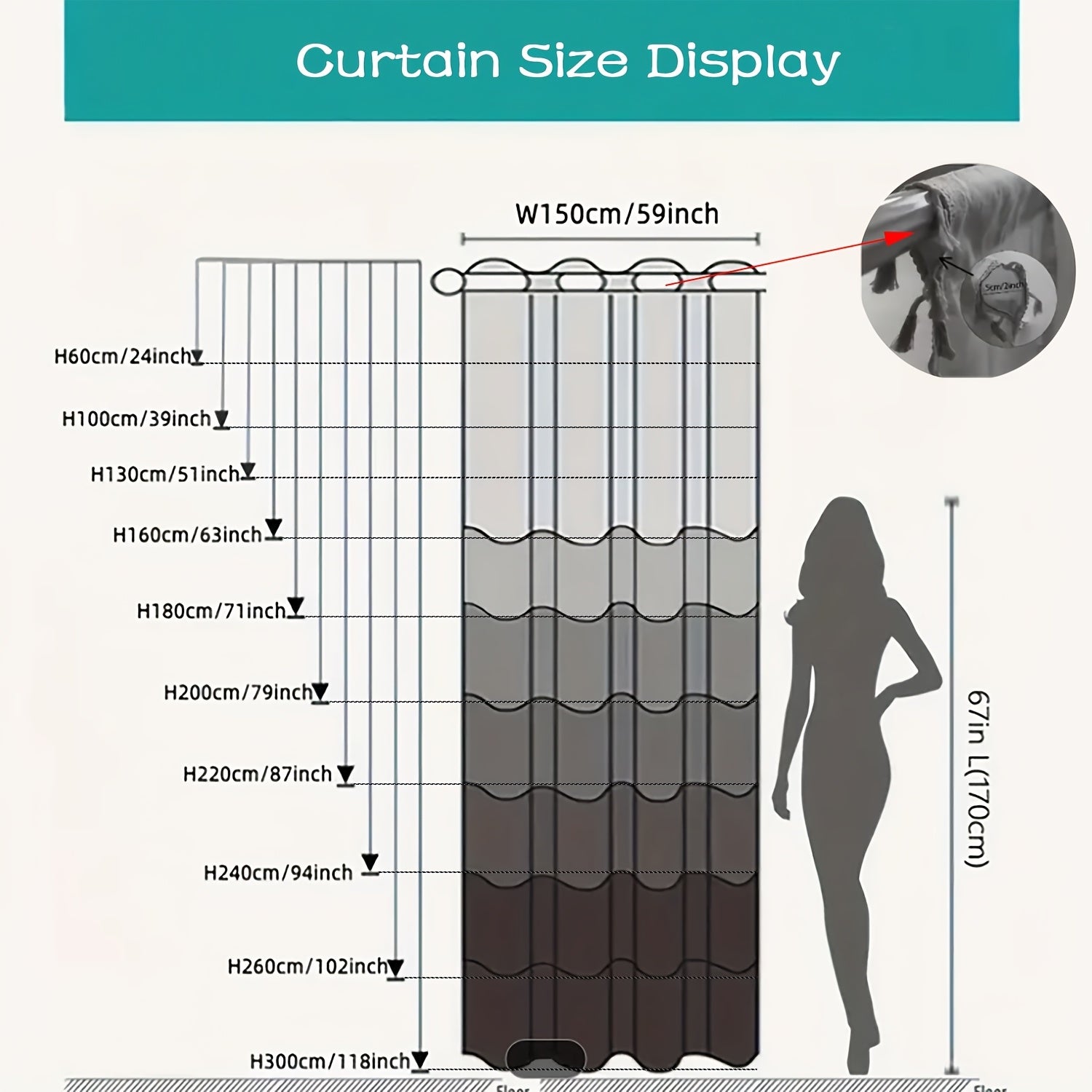 Beige Boho Curtains with Fringe and Gold Details UV Protection Rod Pocket for Living Room Kitchen