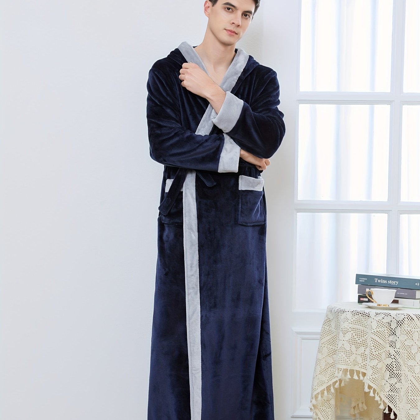 French Coral Velvet Bathrobe for Men and Women Fall Winter Thickened Skin-Friendly Comfortable