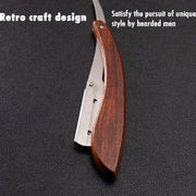 Set de afeitadora de barbero manual de acero inoxidable vintage para recorte de cabello y barba