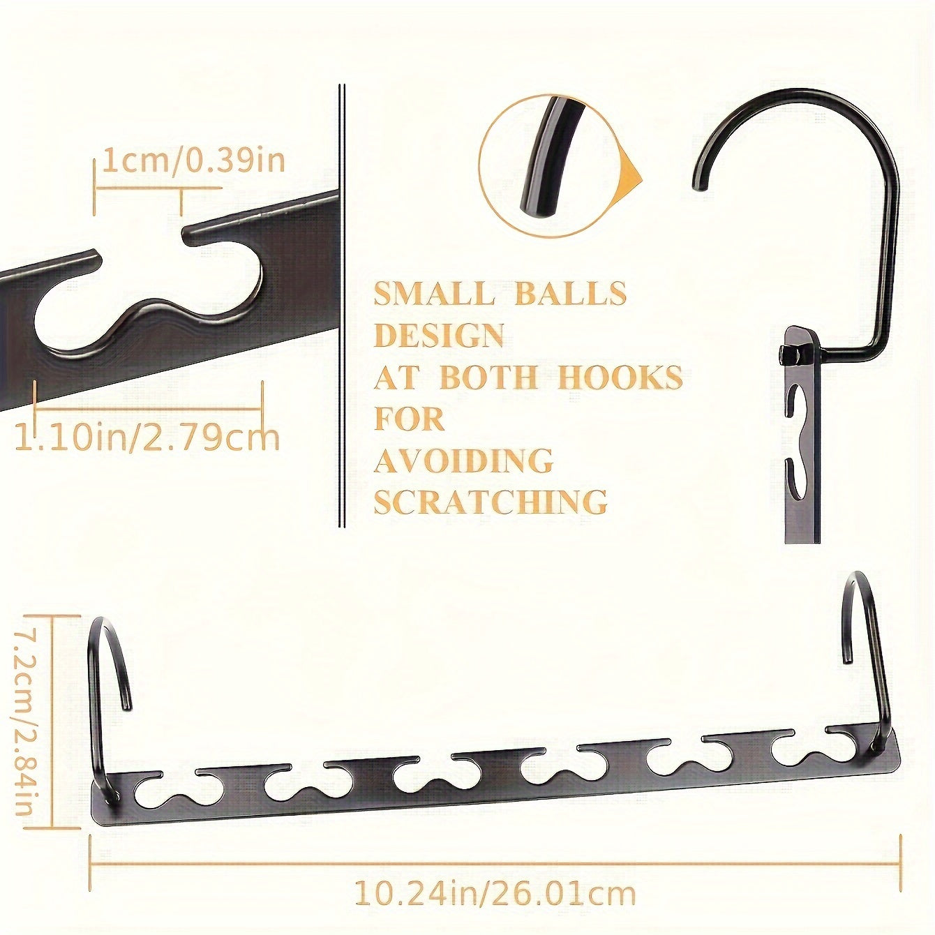 6-Hole Metal Clothes Hanger Durable Space-Saving Wardrobe Organizer