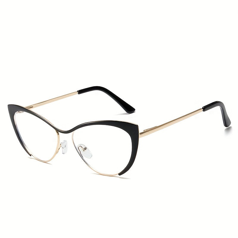 Women's Gold Cat Eye Glasses Small Frame Blue Light Reading Glasses