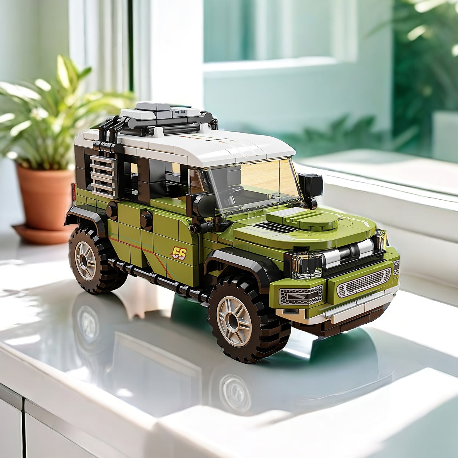 330-Piece Green Off-Road SUV Building Kit for Teens 6+ with ABS Blocks