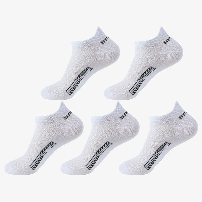 Unisex Cotton Blend Crew Socks 5 Pairs Sweat Absorption Anti-Odor Breathable