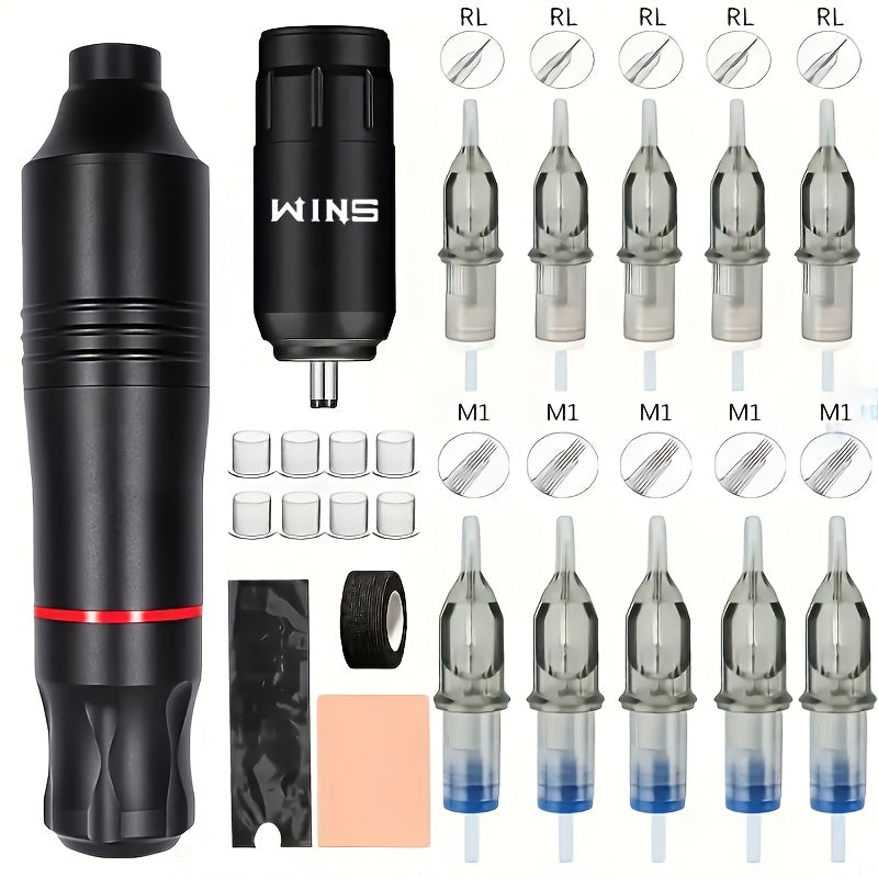 USB bilan qayta zaryadlanadigan batareyali simsiz burilish qalamli tatu mashinasi to'plami