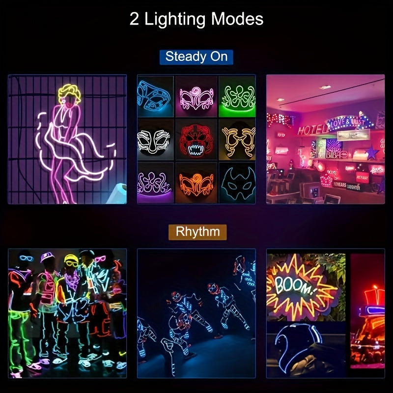 Car Interior LED Light Strip USB Powered Neon Cold Light Auto Decoration