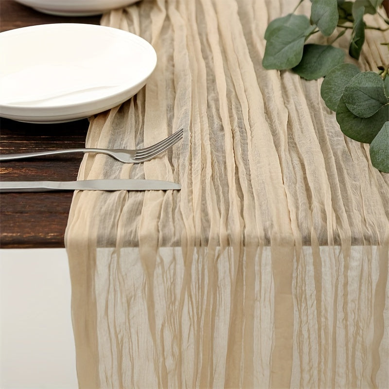 Boho Cheesecloth Table Runner Romantic Style for Weddings Showers Holidays Birthdays Dining Room Decor