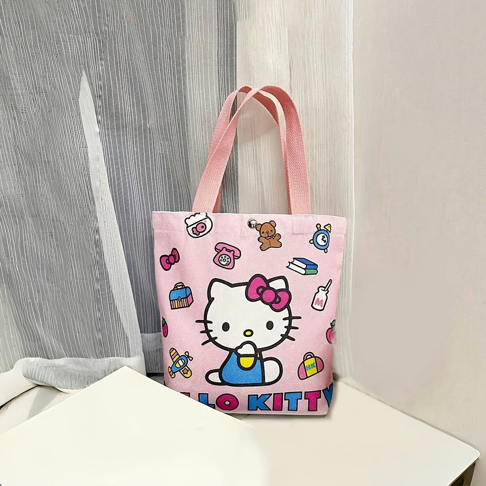 Hello Kitty Animal Print Canvas Travel Bag with Tassel and Buckle Closure