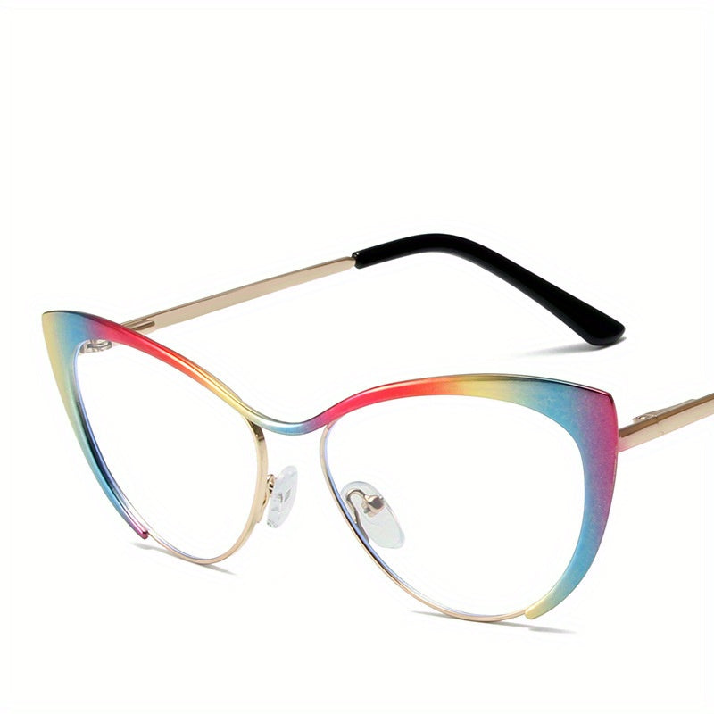Women's Gold Cat Eye Glasses Small Frame Blue Light Reading Glasses