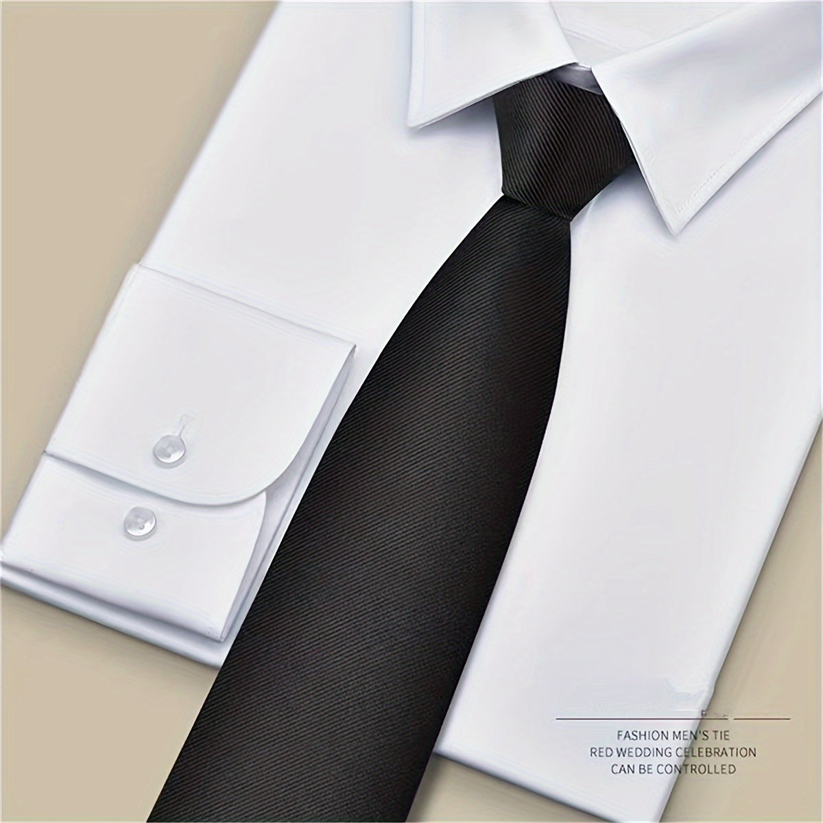 Men's Black Formal Tie for Business Banquets Zipper or Hand Tie Styles