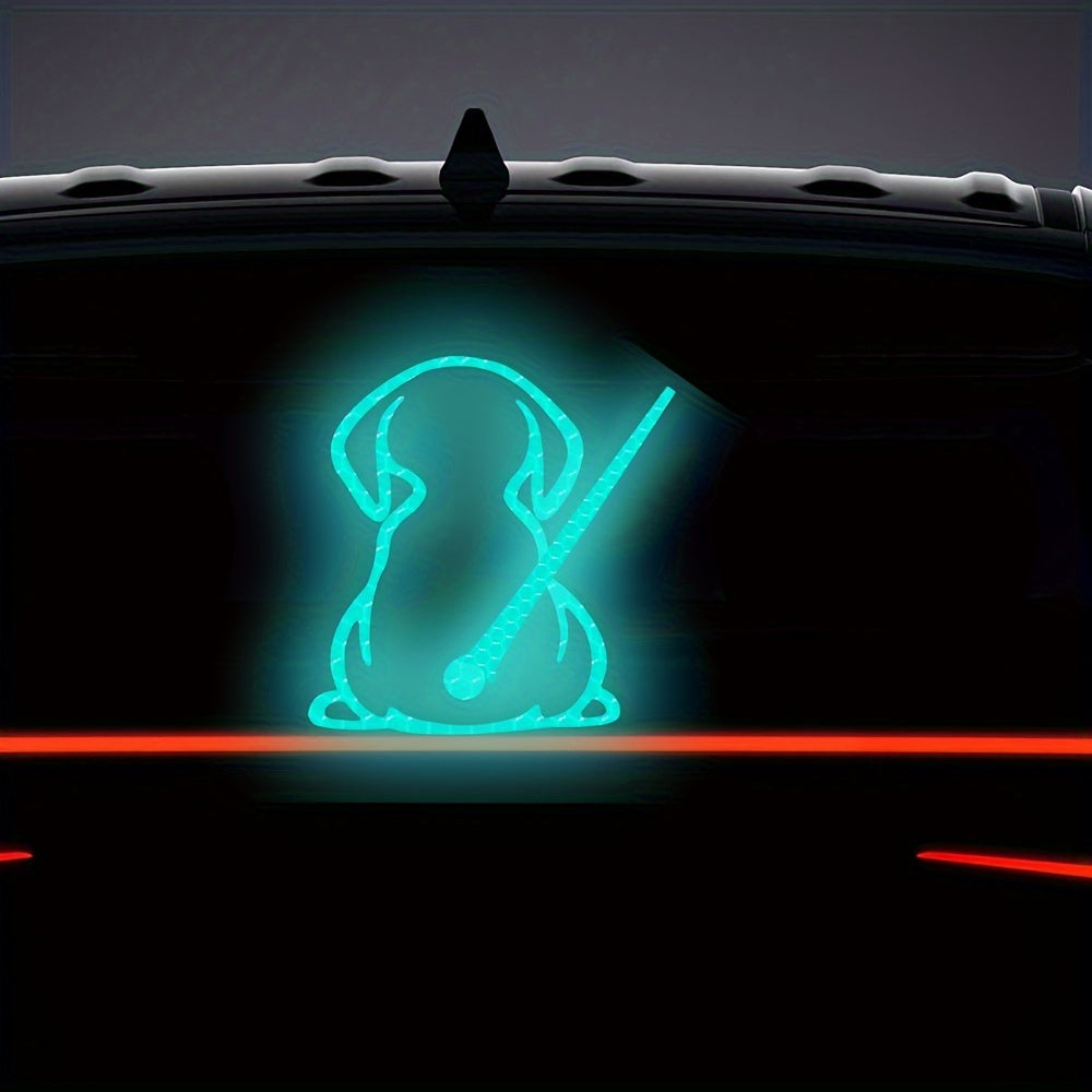 Отражающий виниловый наклейка с собакой для заднего дворника автомобиля, милый виляющий хвост