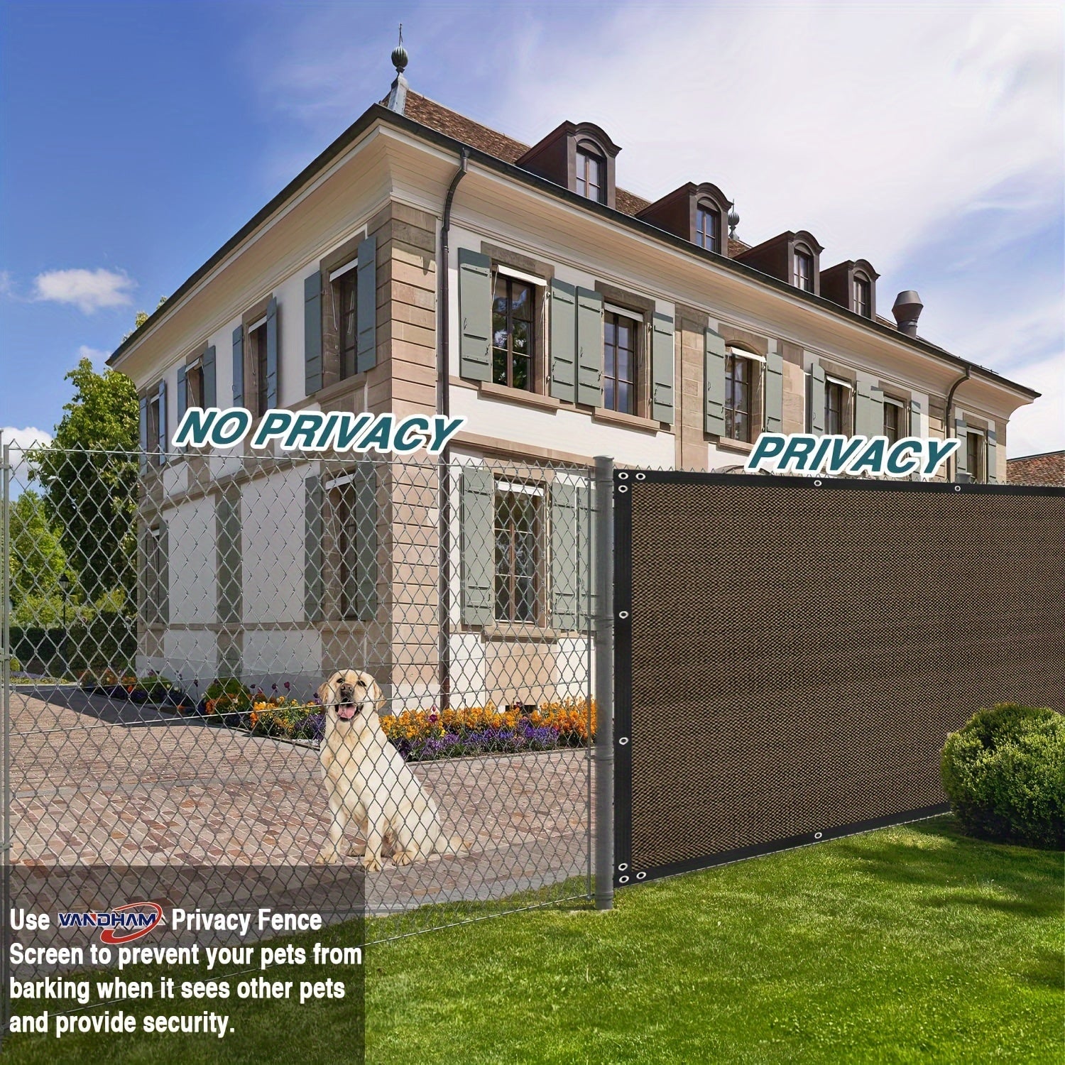 6-Foot Heavy Duty Privacy Fence Screen for Garden UV Protection Windproof Brown