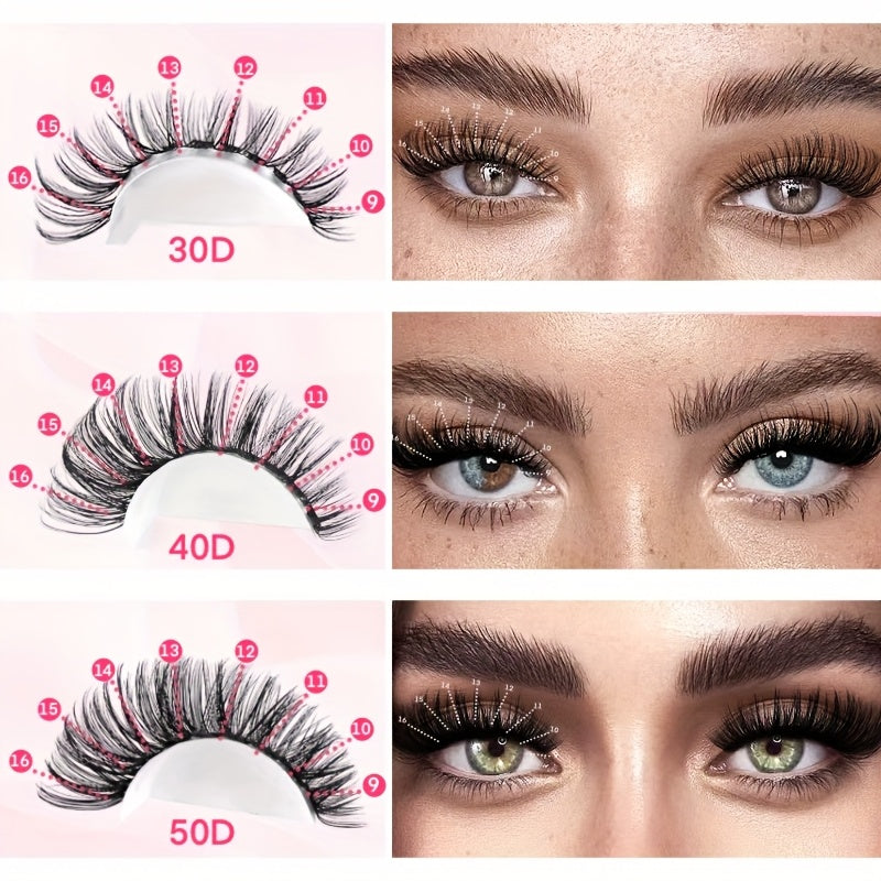 DIY Eyelash Extension Kit with 800 D-Curl Doll Cross Cluster Lashes 9-16mm with Tools