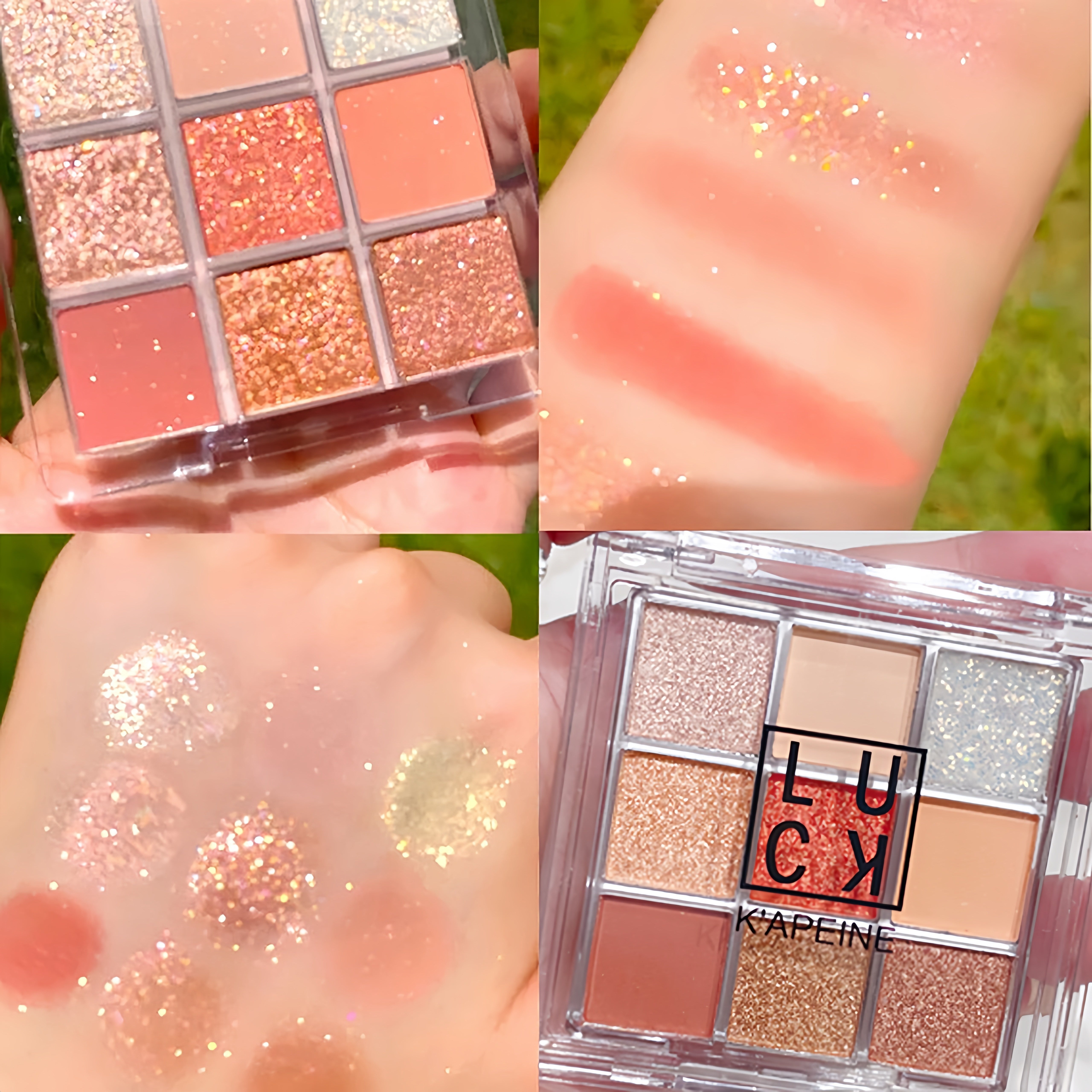 Transparent Eyeshadow Palette with 9-18 Colors Matte Shimmery Pink Yellow Silver