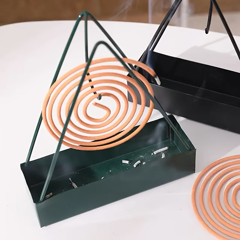 Indoor Outdoor Green Cast Iron Mosquito Coil Holder with Incense Stick Stand