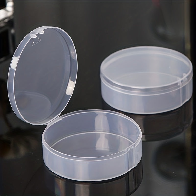 2 ta Shaffof Plastik Kosmetika Saqlash Idishlari Qopqoq bilan - Ko'p Maqsadli, Qulay, Elektr Quvvati Talab Qilmaydi, Pufflar, Kirpiklar va Sayohat Uchun Mukammal Saqlash Uchun