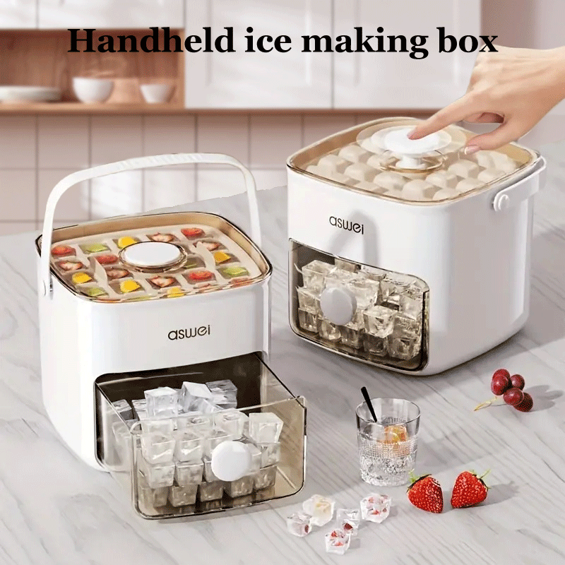 Portable Ice Maker Large Capacity Compact Square Ice Cubes for Home and Parties
