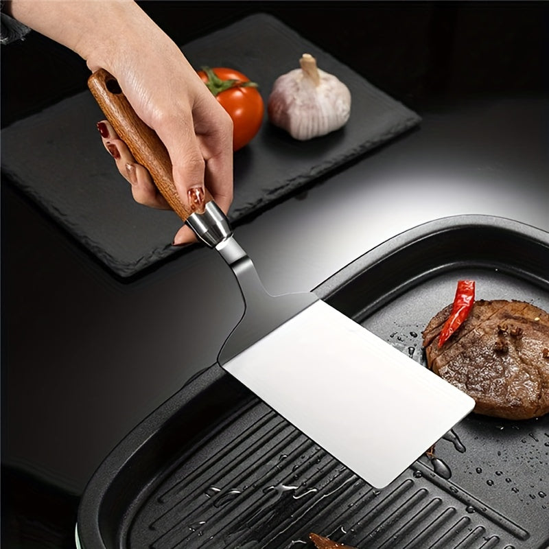 Stainless Steel Kitchen Spatula Wide Blade for Flipping Pancakes Pizza Steak