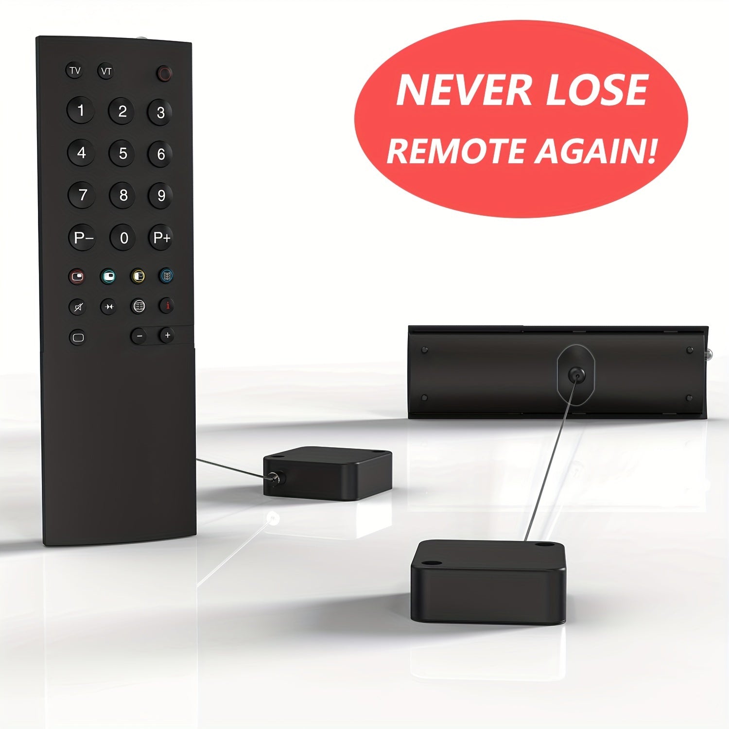 6.5ft Remote Control Cable Tether Adjustable Locking Cord for TV Air Conditioner Game Controllers