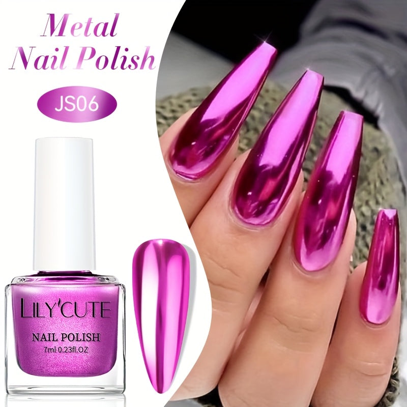 Women Metallic Nail Polish 7ml Bright Mirror Effect No Lamp Needed