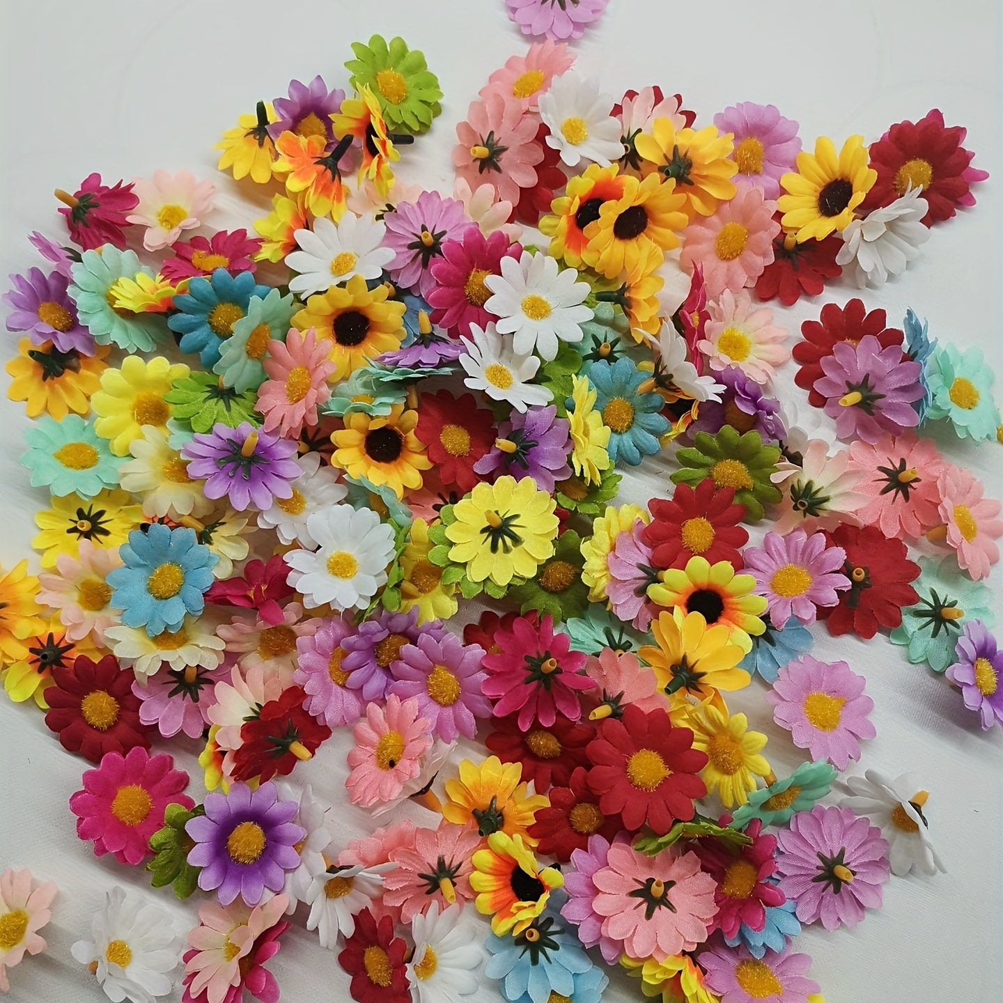 Artificial Daisy Flowers 100/200 Pieces 4cm Sunflower Heads for Decor