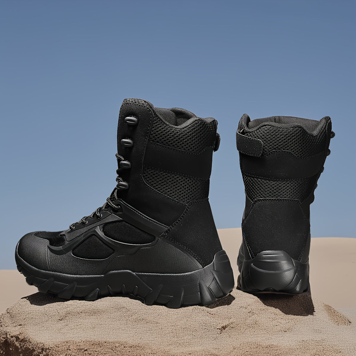 Men's Lightweight Tactical Hiking Boots with Faux Upper and PVC Sole for Outdoor and Daily Use