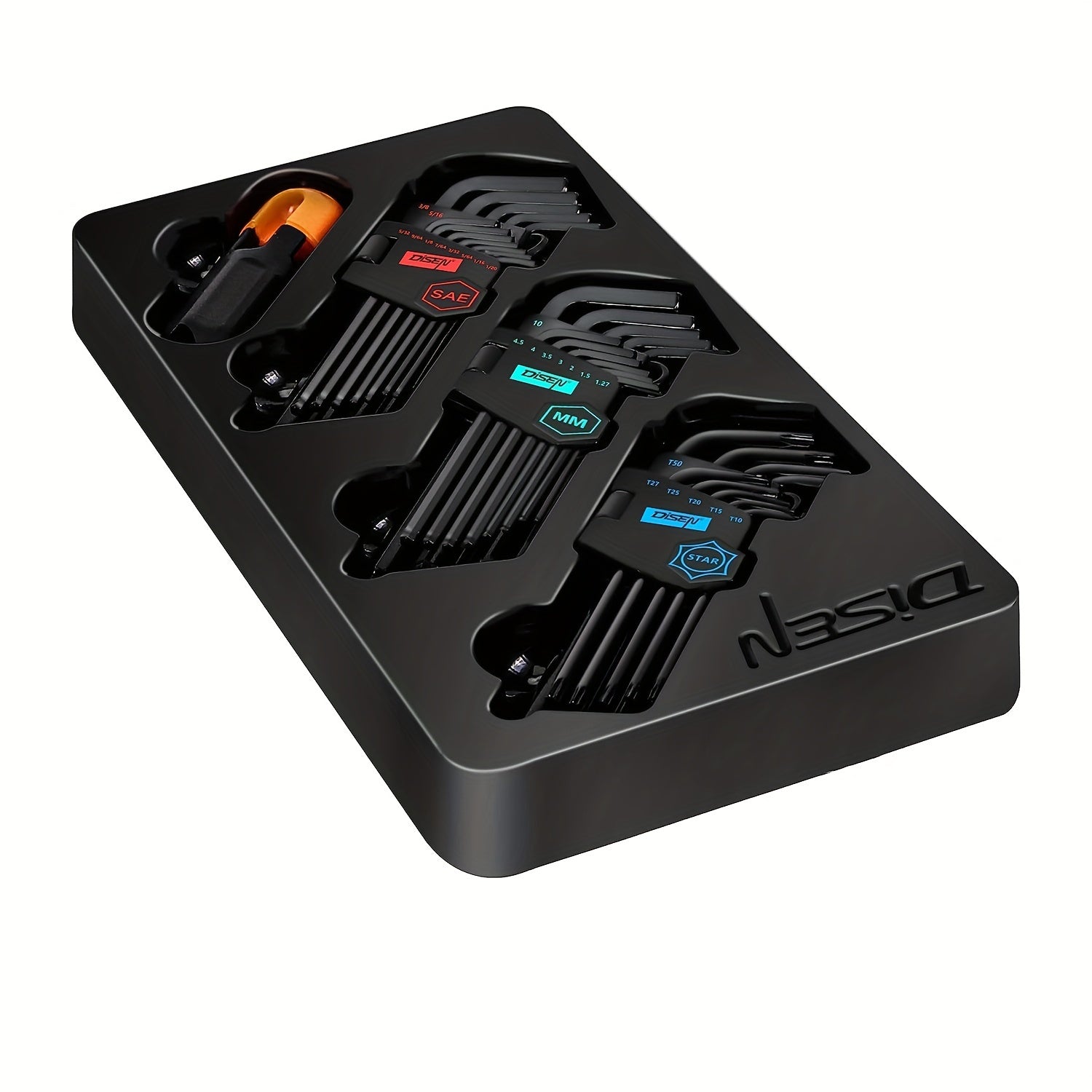 Juego de llaves Allen de 36 piezas en SAE y métrico con Torx y cabeza esférica