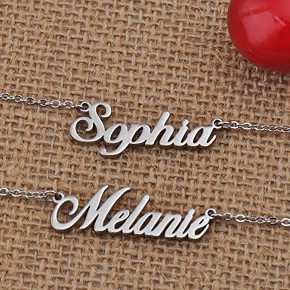 Custom Name Necklace Pendant for Women Heart-Shaped Silver Jewelry Gift for Girlfriend