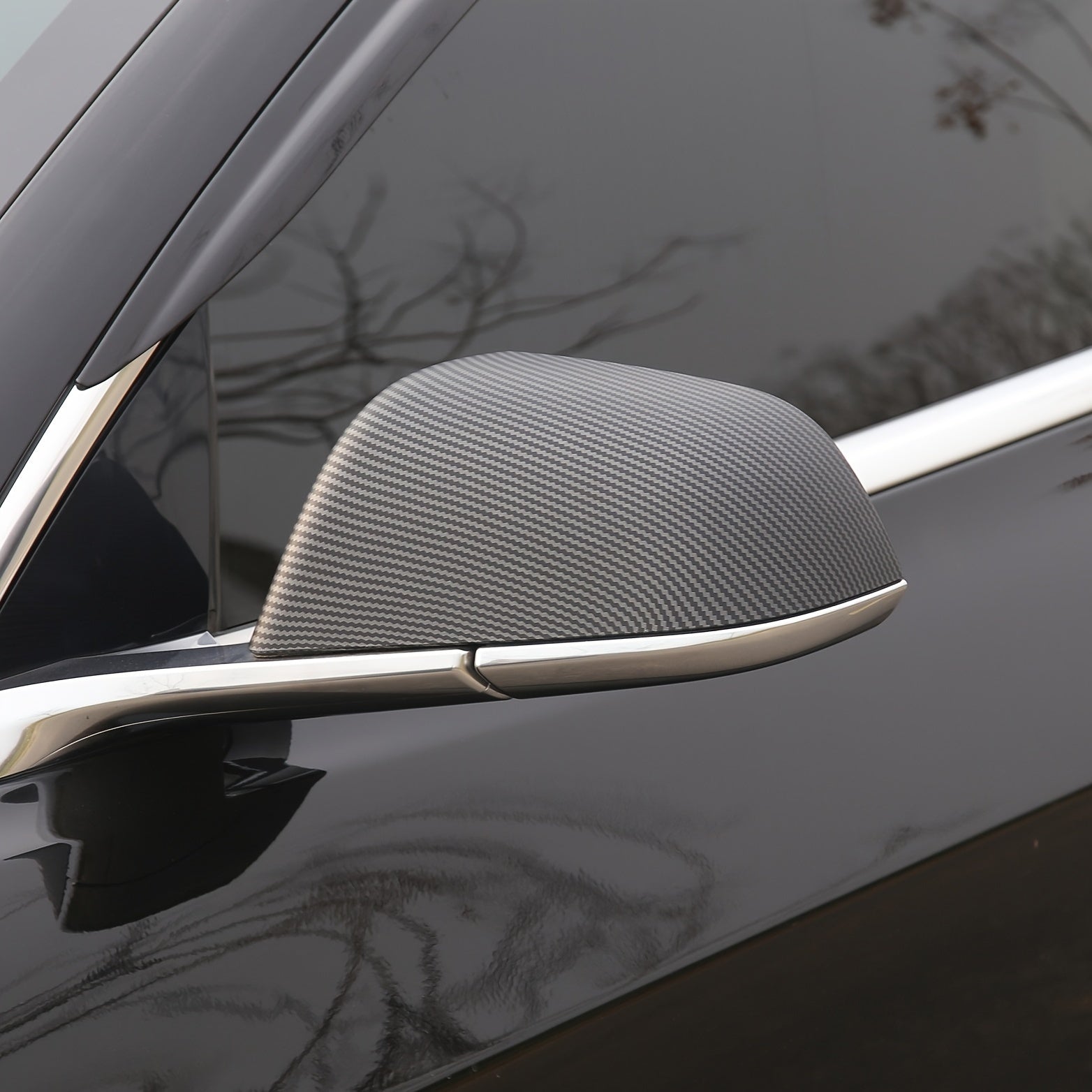 Car Side Mirror Cover for Model Y Rear Mirror Cover 2pcs Black 2021-2024