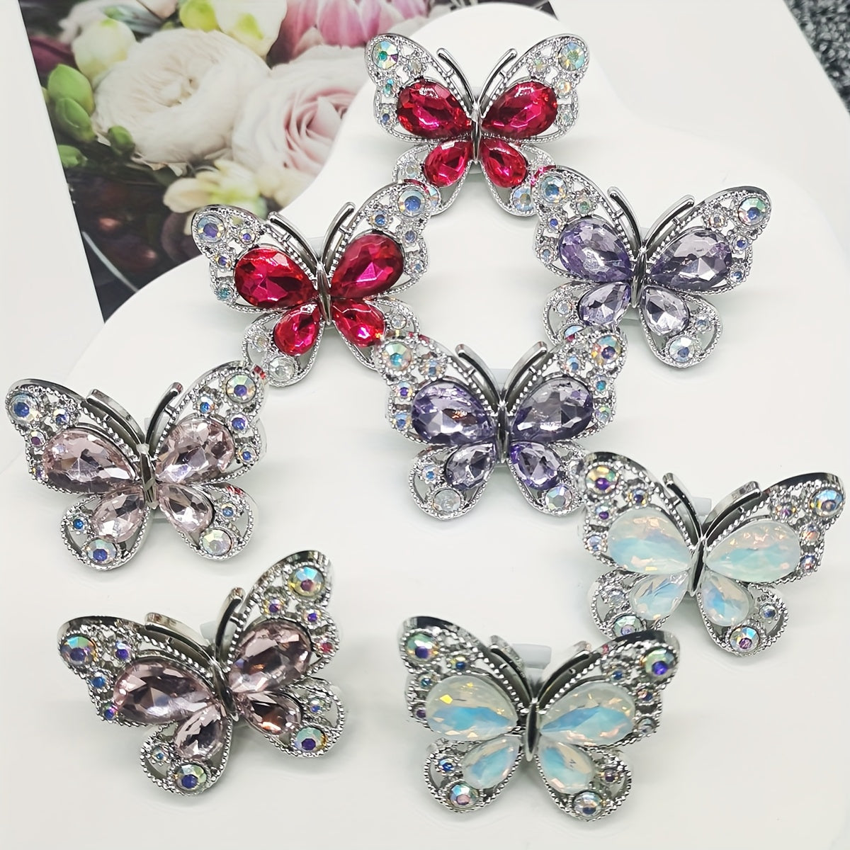 Women Rhinestone Butterfly Shoe Lace Charms Jewelry Shoe Decorations Accessories