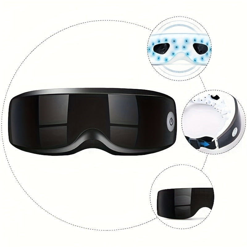 USB Rechargeable Eye Massager with Soothing Light Digital Display Comfortable Headband for Eye Care and Relaxation