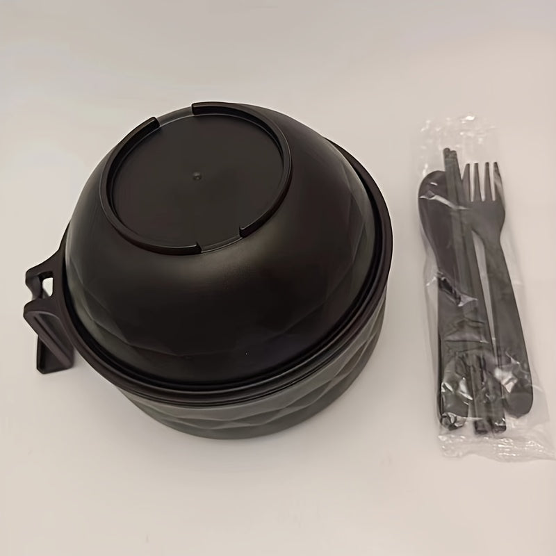 Mikroto'lqinli Ramen Pishirish To'plami - Qoshqich, Vilkalar va Chopsticks bilan - Tez tayyorlanadigan Noodl uchun mukammal, ABS mikroto'lqinli xavfsiz materialdan tayyorlangan, Kollej yotoqxonalari, lager va pikniklar uchun ajoyib