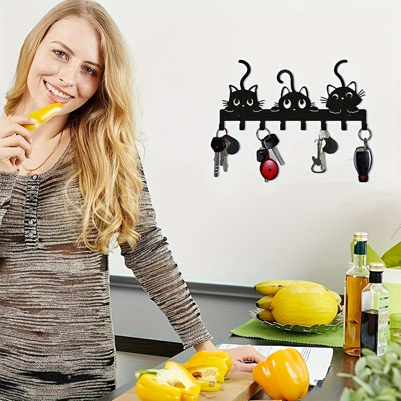 Gancho de pared de hierro forjado para organizador de almacenamiento en sala de estar o dormitorio