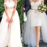 Women's Bridal Tutu Skirt with 4 Layers of Polyester Tulle Elastic Waist Overlay