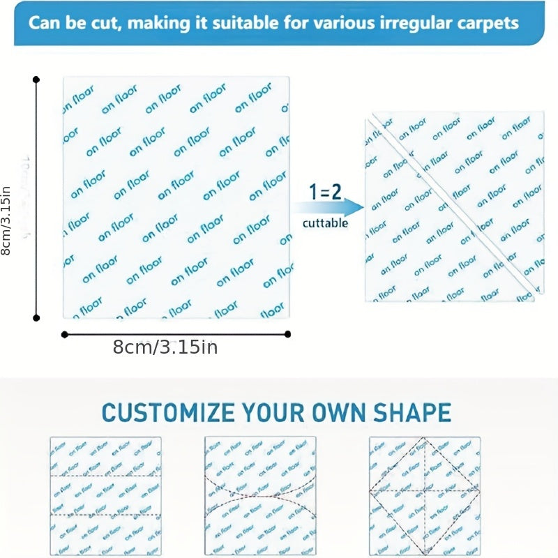 4 Pieces Non-Slip Carpet Gripper Pads for Rugs on Hardwood Floors and Tiles