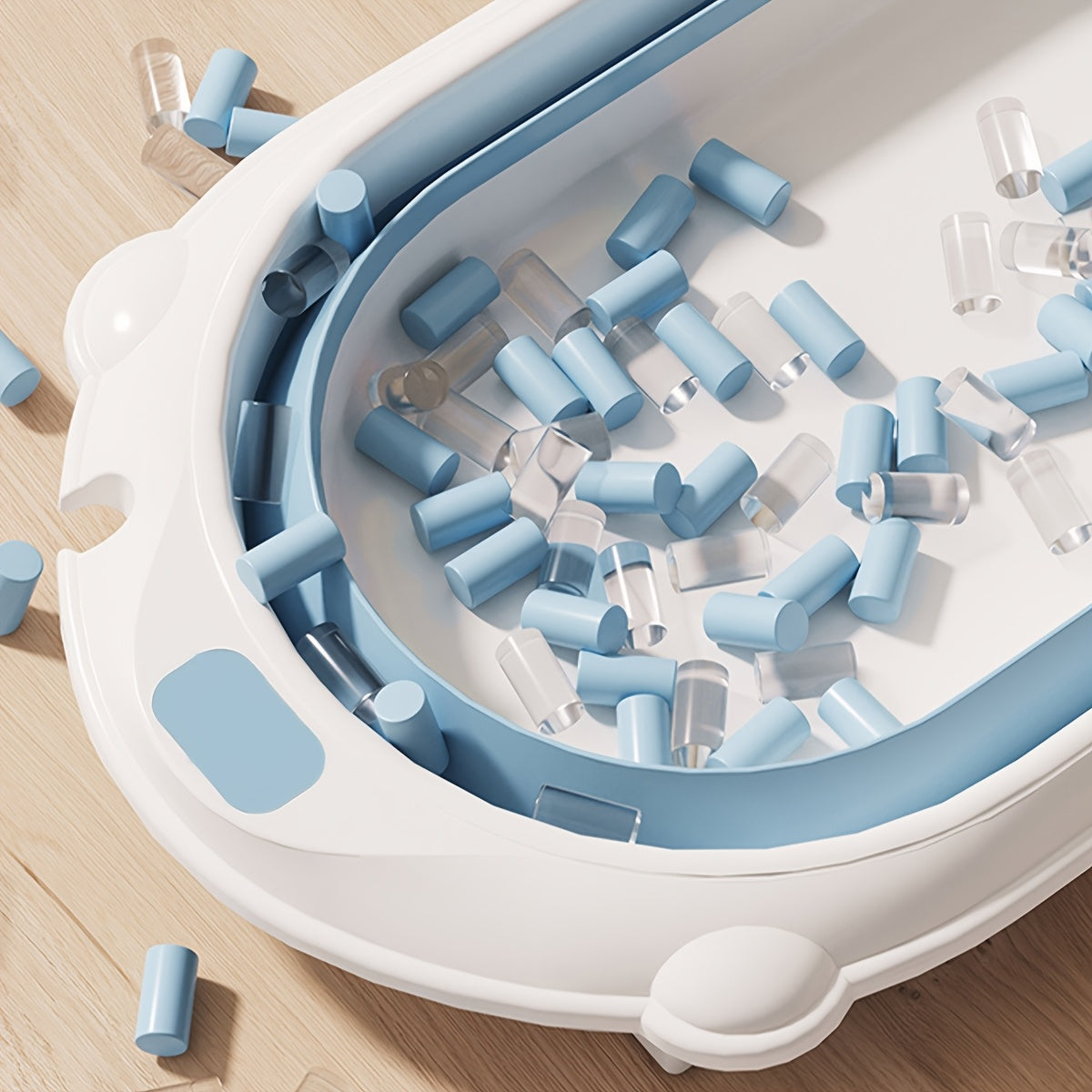 Portable Infant Bathtub with Breathable Cushion and Dual-Function Wash Basin Toddler Bath Seat