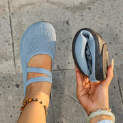 Women Light Blue Slip-On Casual Shoes Faux Sole Comfortable All-Season