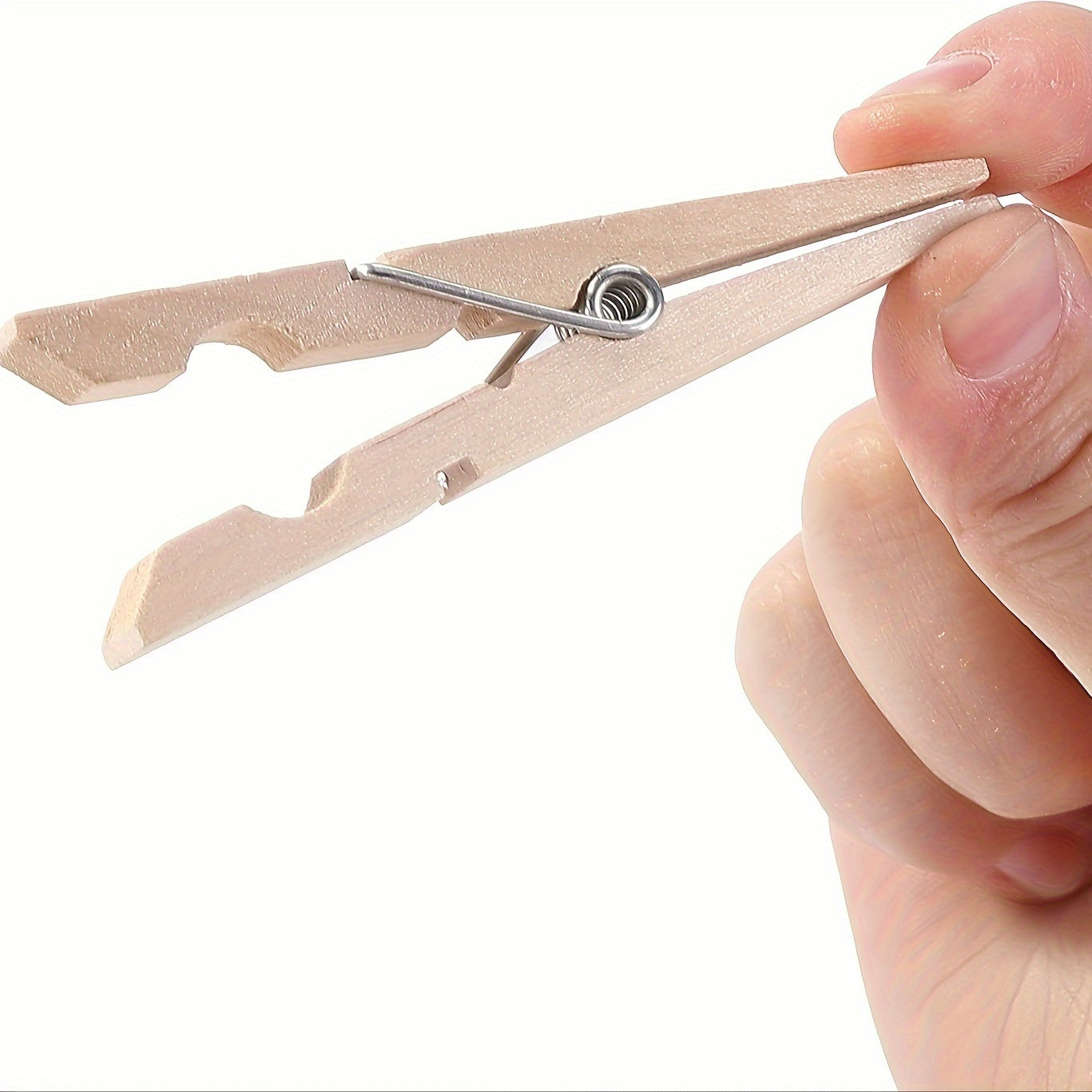 Heavy-Duty Bamboo Clothespins Pack of 100 Wooden Clips for Hanging Clothes Photos and Outdoor Use