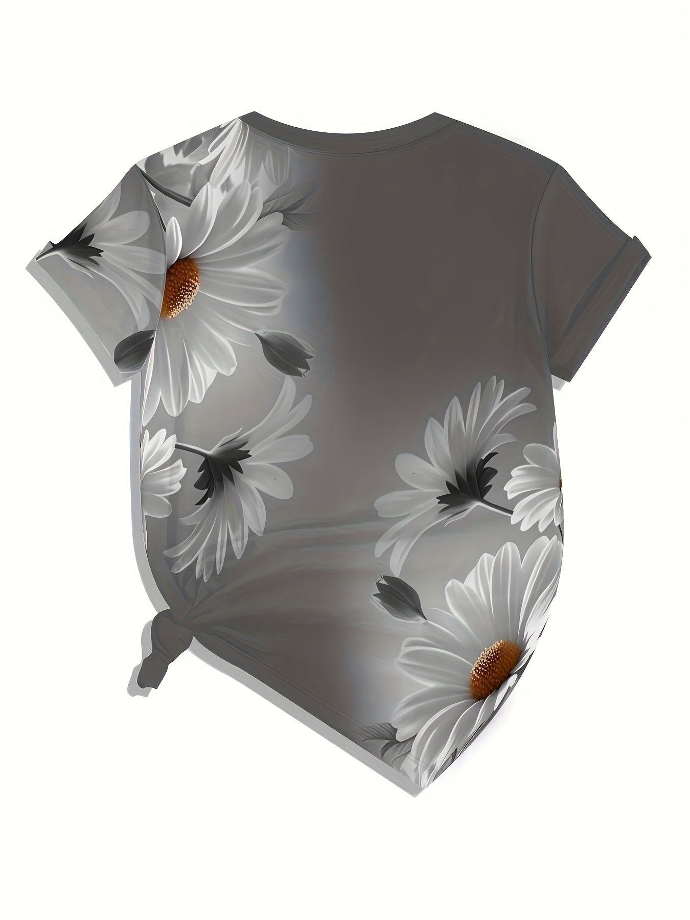 Women’s Plus Size Short Sleeve T-Shirt Polyester Spandex Floral Print