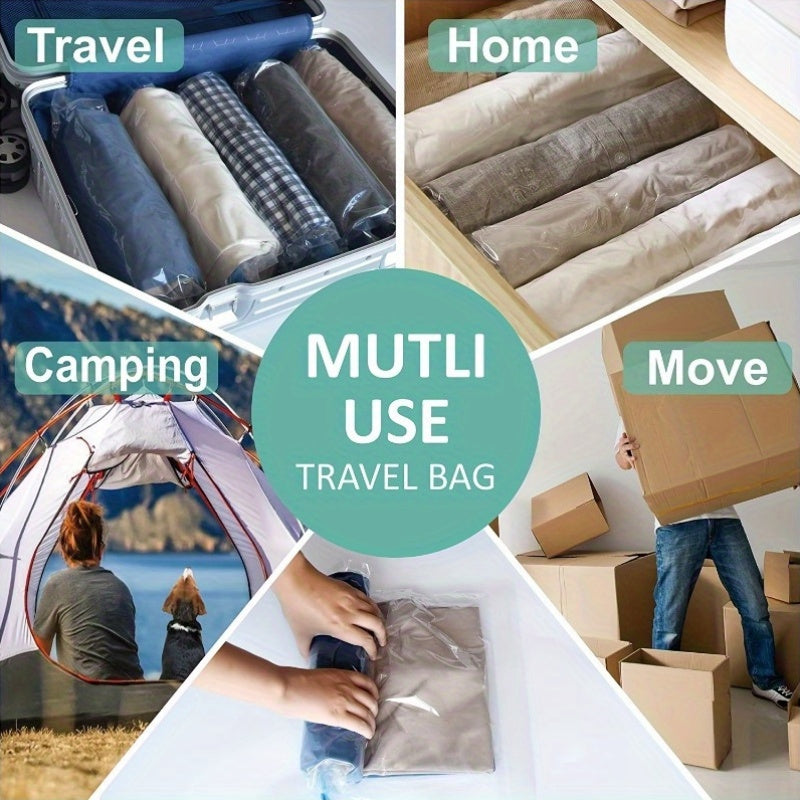 Set of 3 Space-Saving Compression Packing Bags for Travel and Home Storage