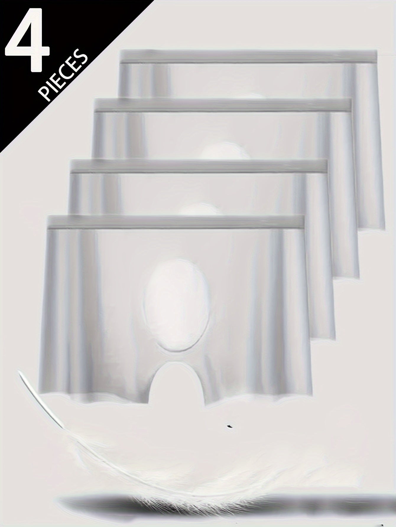 Men's 4-Pack Seamless Boxer Briefs Breathable Nylon Spandex Knit Shortie Underwear