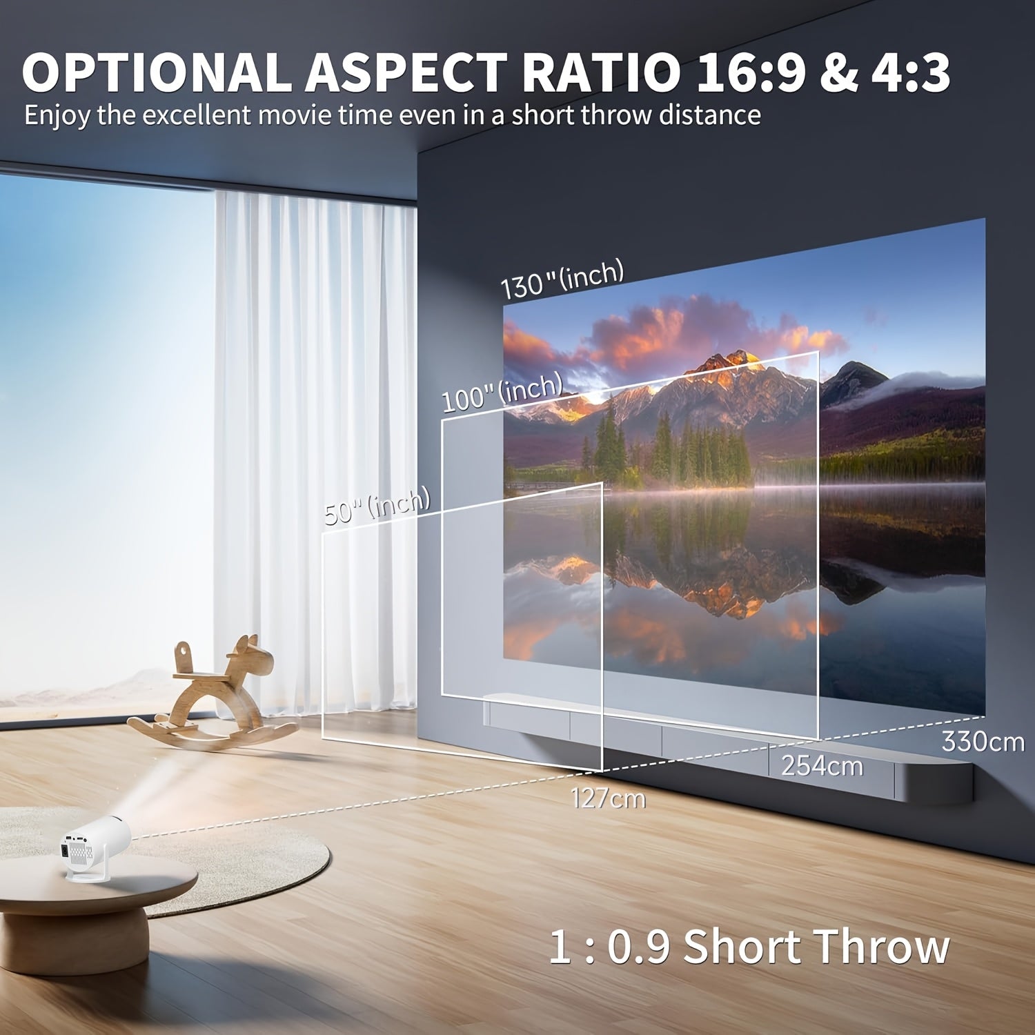 Business Projector 180° Adjustable Full HD 720P 170 ANSI Brightness