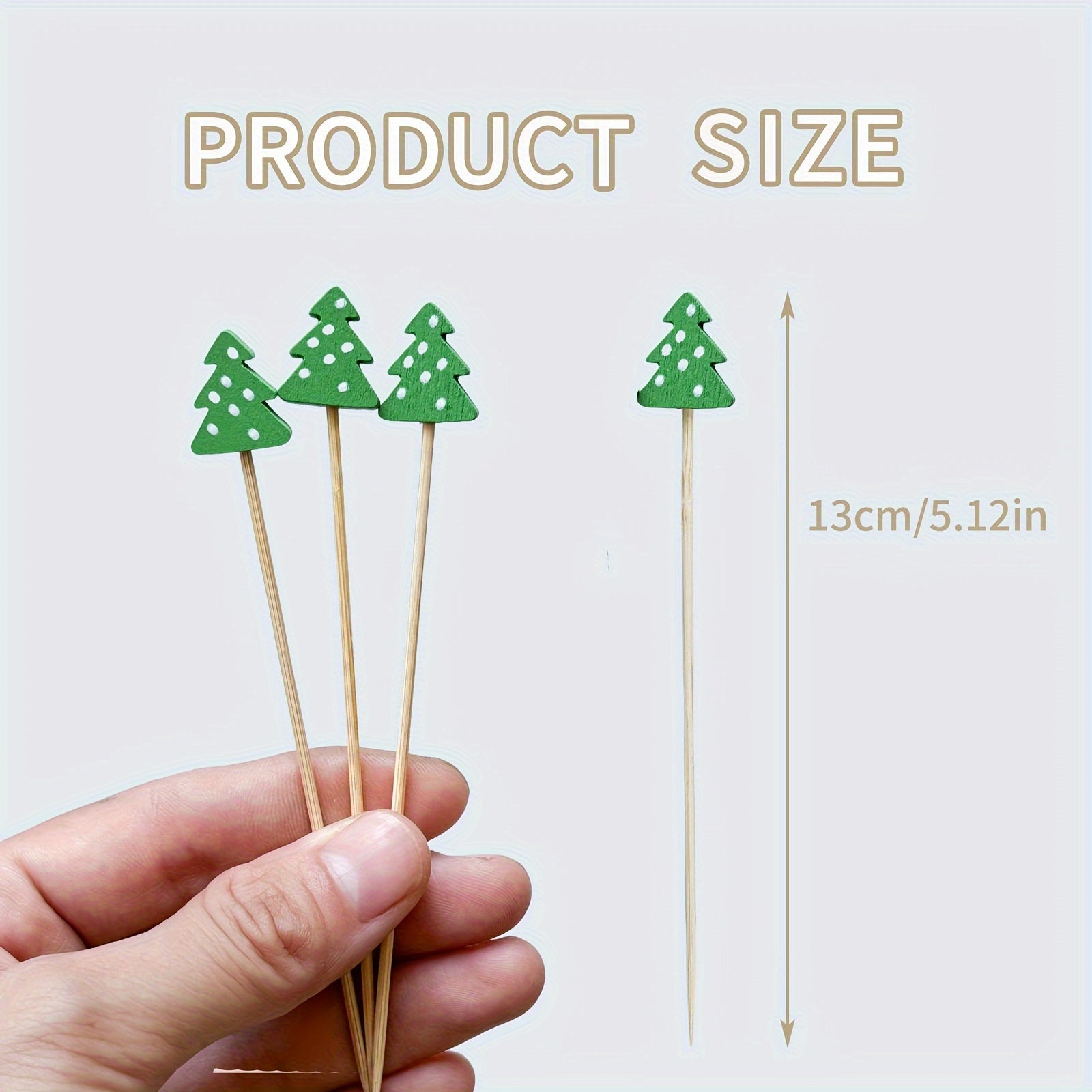 Festive Christmas Tree Bamboo Cocktail Picks for Holiday Parties and Appetizers