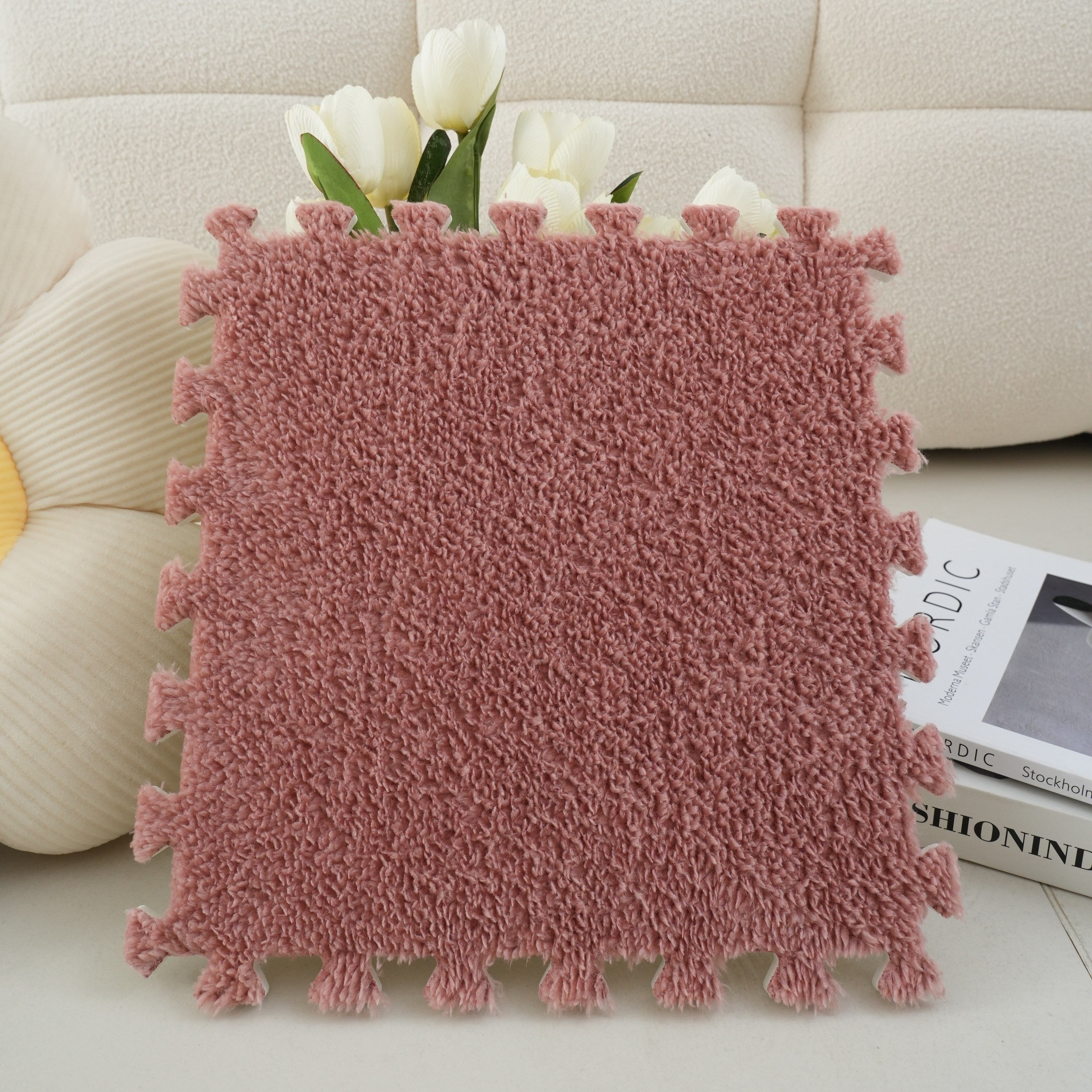 Spliced Carpet Rug for Living Room Bedroom Washable Dirt Resistant Large Area Mat