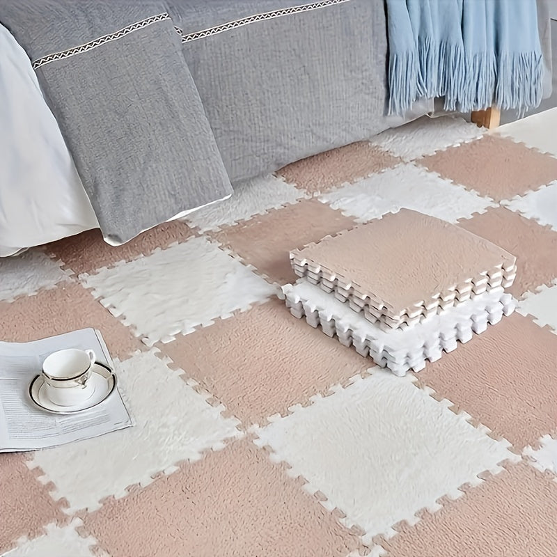 Juego de alfombrillas de espuma acolchada de 24 piezas en colores mezclados para dormitorio, sala de estar y balcón