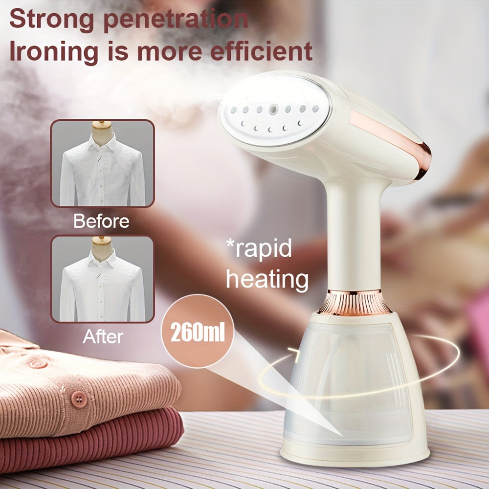 1500W Handheld Garment Steamer with 260ml Detachable Water Tank and Large Steam Capacity