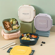 Plastic Square Grid Lunch Box for One with Leakproof Design for Outdoor and Fruit Salad Storage