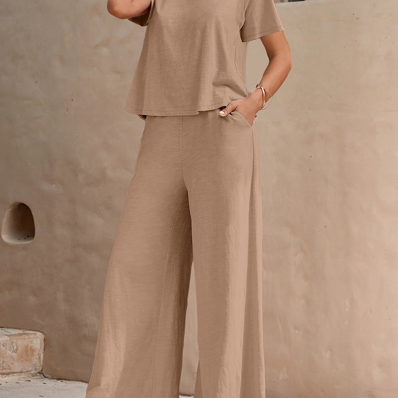 Ayollar uchun ta'til uslubi ikki qismli to'plam Bohemia plyaj bosma paxta kundalik ko'ylak va shimlar