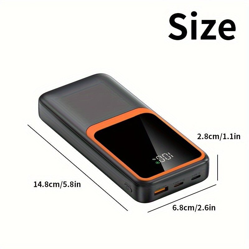20000mAh Portable Power Bank Fast Charging Dual USB Type-C LED Display Compact Universal Compatibility