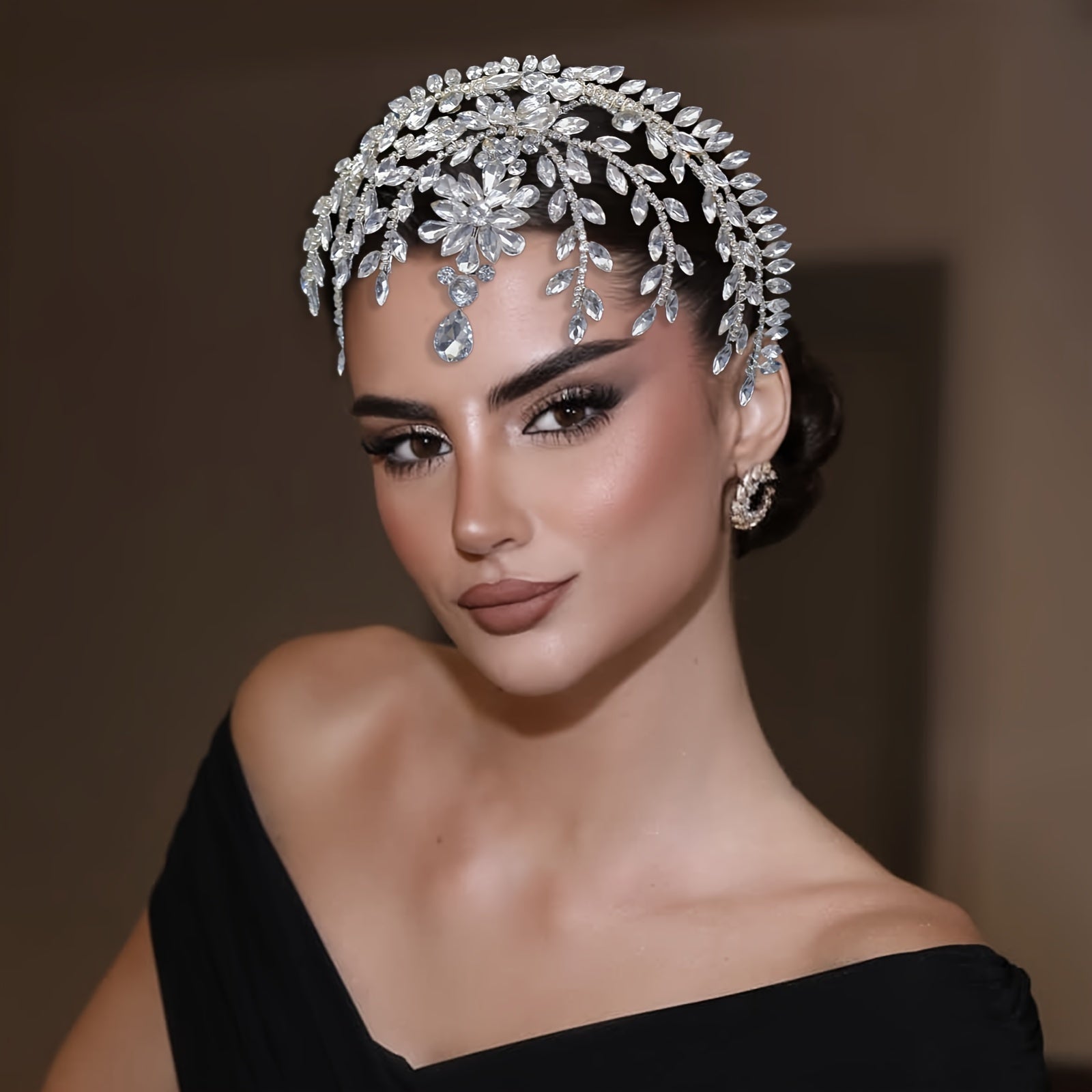 Bridal Rhinestone Headband Wedding Tiara Hair Jewelry for Brides