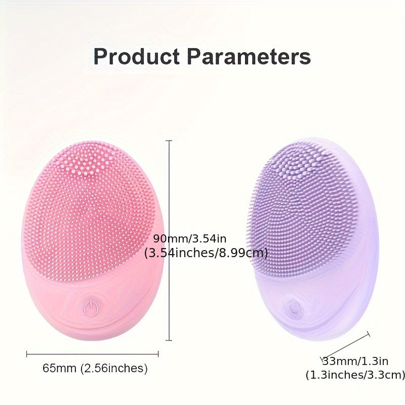 Silicone Facial Cleansing Brush with Sonic Vibration Deep Exfoliation and Massage